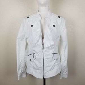 White House Black Market White Zip Up Jacket 12